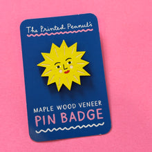 Load image into Gallery viewer, Printed Peanut Wooden Pin Badge