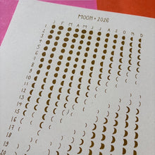 Load image into Gallery viewer, Moon Calendar 2026 in Gold
