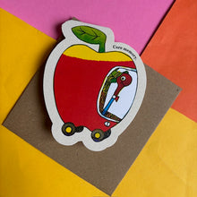 Load image into Gallery viewer, Lowly Worm Apple Car - Richard Scarry Card