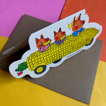 Load image into Gallery viewer, Corn On The Cob Car -Richard Scarry Card