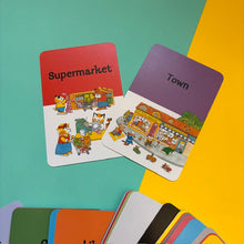Load image into Gallery viewer, Richard Scarry's Bilingual Flashcards : 50 Cards in English and Spanish
