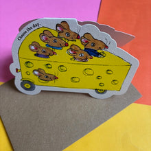 Load image into Gallery viewer, Cheese Mouse Car - Richard Scarry Card
