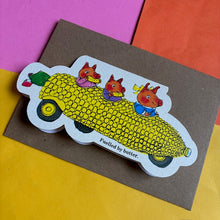 Load image into Gallery viewer, Corn On The Cob Car -Richard Scarry Card
