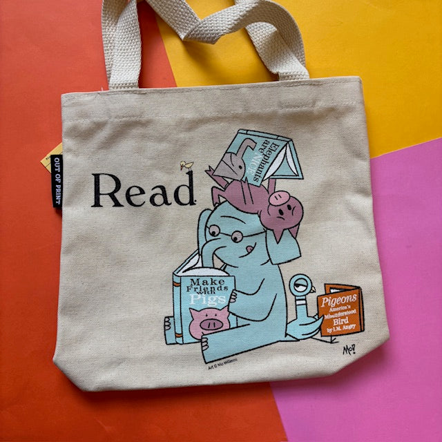 ELEPHANT & PIGGIE READ mini tote bag