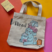 Load image into Gallery viewer, ELEPHANT &amp; PIGGIE READ mini tote bag
