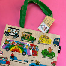 Load image into Gallery viewer, Cars and Trucks and Things That Go tote bag
