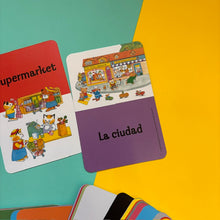 Load image into Gallery viewer, Richard Scarry's Bilingual Flashcards : 50 Cards in English and Spanish
